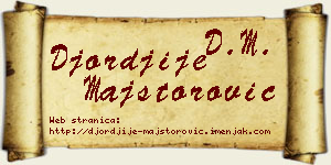 Đorđije Majstorović vizit kartica